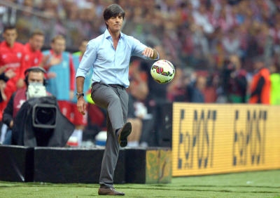 German national soccer coach Joachim Loew before the UEFA EURO 2016 qualifying soccer match between Poland and Germany at the National Stadium in Warsaw, Poland, 11 October 2014. Photo: Thomas Eisenhuth/dpa +++(c) dpa - Bildfunk+++