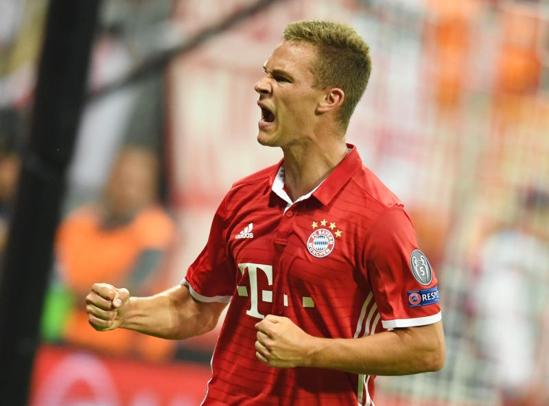<p>Bayerns Joshua Kimmich jubelt nach seinem Tor zum 3:0. dpa</p>
