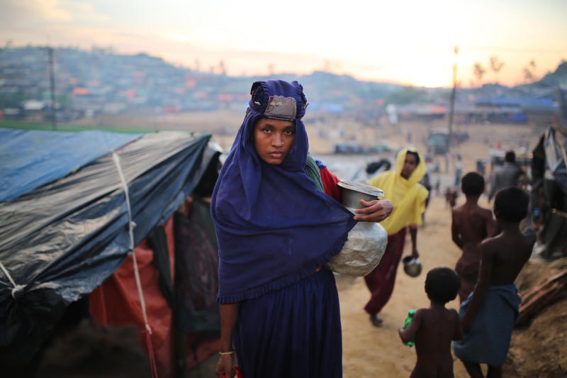 <p>A Rohingya Muslim refugee at the registration centre after she crossed the border from Myanmar, in Teknaf, Bangladesh on Oct 2, 2017.PHOTO: AFP</p>