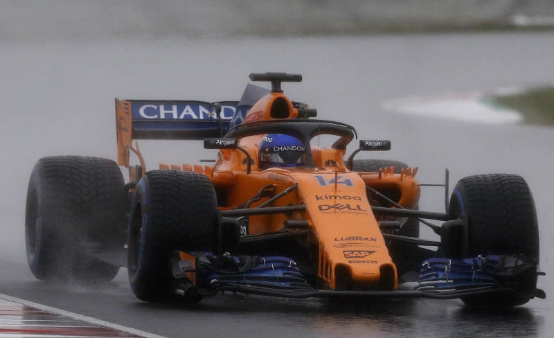 <p>28.02.2018, Spanien, Barcelona: Motorsport, Formel 1, Testfahrt: Der Formel-1-Pilot Fernando Alonso (Spanien) des Rennstalls McLaren bei einer Testfahrt auf dem Circuit de Catalunya bei Barcelona. </p>