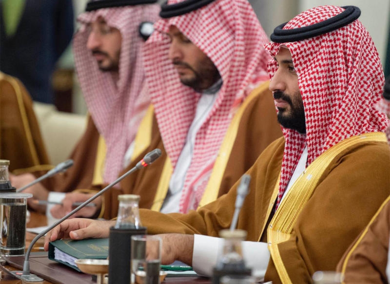 <p>20.02.2019, Indien, Neu-Delhi: Mohammed bin Salman (r), Kronprinz von Saudi-Arabien, nimmt mit seiner Delegation an einer gemeinsamen Konferenz mit Indiens Premierminister Modi im Hyderabad House teil. Foto: -/SPA/dpa +++ dpa-Bildfunk +++</p>